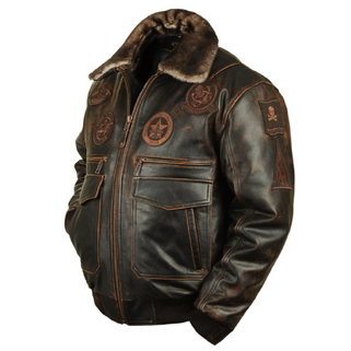 Лётная куртка Top Gun Jolly Rogers cow brown (Art. 322 new)
