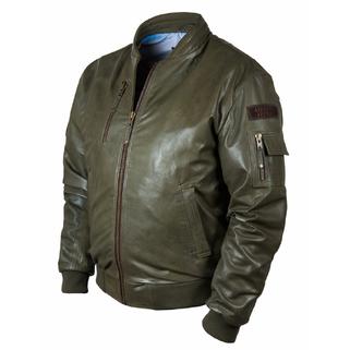 Кожаная куртка бомбер MA1 Tigers olive (Art.318)